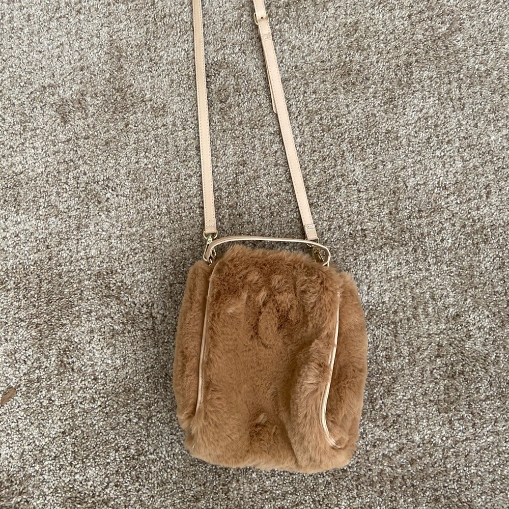 Faux fur crossbody bag